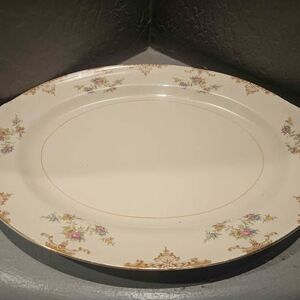 Eggshell Nautilus One chip on bottom Floral Ceramic Oval Serving Platter